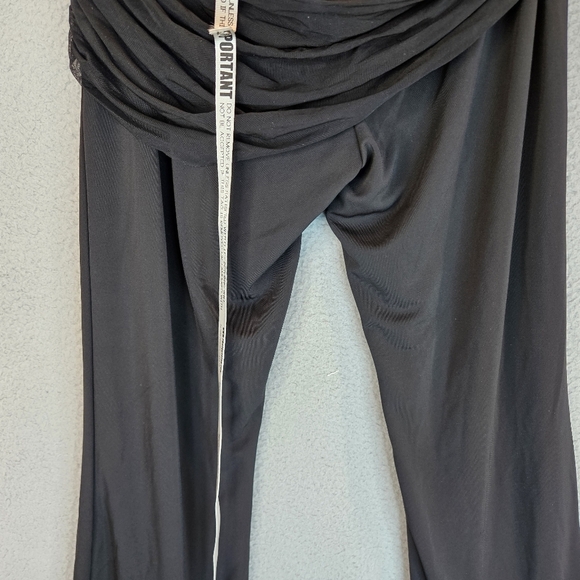 Mistress Rocks Womens Pants Sz L Black With Chiffon Overlay At Waist Back Zip - Picture 10 of 16